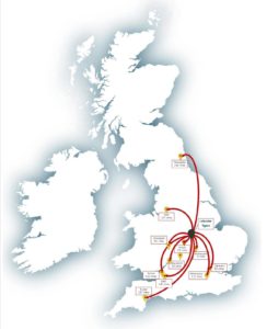 map and distances